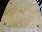 Vintage Embroidered Tablecloth Card Table 32 X 34 1/2”