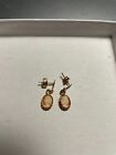 Vintage Gold Tone Metal Cameo Small Stud Earrings