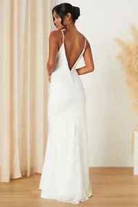 Lulu's white wedding dress size small, lace detailing, brand new, simple dress