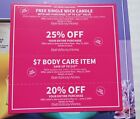 Bath & Body Works Coupons Single Wick Candle 25% off $7 item 20% off 5/12/24