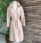 Vintage Mauve Dusty Pink Lightweight Ultrasuede Double Breasted Trench Coat