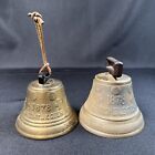 1878 Saignelegier Chiantel Fondeur Swiss Brass Cow Farm Bells - Set of 2