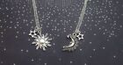 2pcs My Moon and Sun Stars Necklace Set Couple Best Friend His Hers Love Celtic