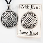 CELTIC HEART Necklace Love Knot Pendant True LOVE Amulet Hearts in Circle