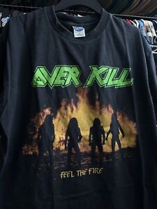 Vintage Overkill Shirt Feel The Fire 90s XL USA Merch Rock Band Metal Metallica