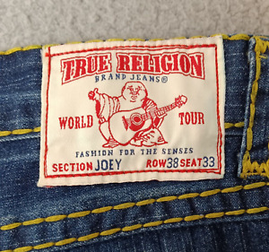 True Religion World Tour Joey Super T Thick Stitch Flap Pockets USA Made 38/33