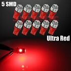 10x T10 192 921 168 2825 5050 SMD Chip 5-LED Red Interior Dome Map Lights Bulbs