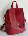 Genuine COACH Red Leather Backpack. Glove Tanned Cowhide. Made in USA
