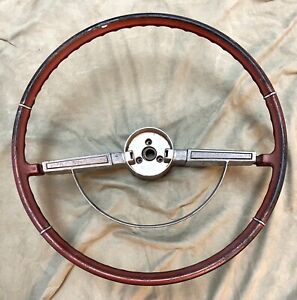 1965 1966 Chevy Impala Steering Wheel Horn Ring Original Vintage Bronze / Maroon