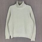 Gant Rugger Mens Sweater M Cream Wool Chunky Knit Turtle Neck Pullover Ribbed