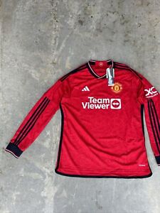 Adidas Manchester United Home Soccer Long Sleeve Jersey 2023 2024 Authentic