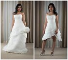 2 in 1 Sweetheart Back Wedding Cocktail Dress Ivory, Size 10 (SE-24500)