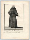 1718 Engraving Print, Monk from Fontevraud, France in Normal Habit without Cope