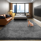 New ListingOphanie Area Rugs for Bedroom Living Room, 4x6 Grey Fluffy Fuzzy Shag Shaggy Rug