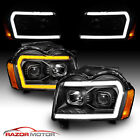 2005 2006 2007 For Jeep Grand Cherokee LED Switchback Black Headlights L+R (For: 2007 Jeep Grand Cherokee SRT8)