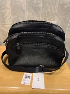 Coach Black Pebbled Leather West Camera Bag Shoulder Bag 91484 100% Authentic