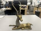 Vintage Brass Stag Deer Statue Figurine - Mid Century Sculpture B8