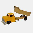 Vintage Hubley 9 Inch 1955 GMC Toy Dump Truck Yellow with working dump lever