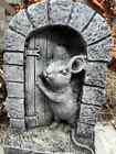 Mouse Door Stone Statue Hand Made | Concrete Mouse Statue 5.9