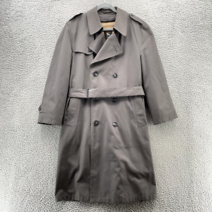 Hart Schaffner & Marx Jacket Adult 38S Gray Wool Lined Trench Coat Winter  Men's