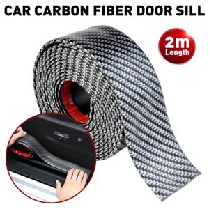 Accessories Carbon Fiber Car Door Sill Plate Scuff Cover Anti Scratch Sticker 2M (For: 2022 Kia Rio)
