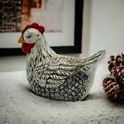 Sitting Ceramic Chicken Figurine (Laying Hen) Matte Finish 6” Long