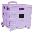Collapsible Storage Cart with A Lid and Rolling Wheels, for Crafts & Supplies