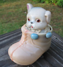 Celluloid Carnival Springing Puppy Dog in Shoe Toy Made in Japan Vintage