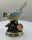 Vintage Delft Holland Blue Bird on Branch Hand Painted Figurine  Signed