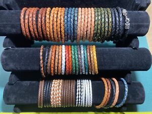 Handmade Leather Bracelets Lot (37 pieces) - For Resale/Vending