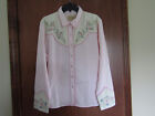SCULLY XXL RHINESTONE EMBROIDERED BREAST CANCER RIBBON FLORAL WESTERN PINK SHIRT