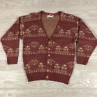 Vintage Fiuggi Sweater Mens 52 Red Mohair Wool Blend Cardigan Grampa Cobain 4317