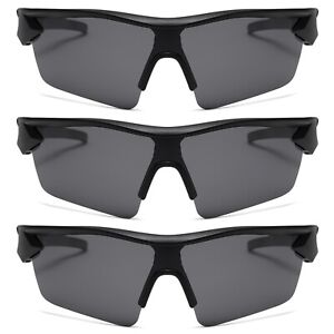 3PK Mens Sport Sunglasses Polarized HD for Driving Fishing Running Work Cycling