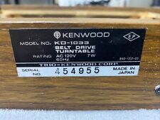 Wood Base For A Kenwood KD-1033 Turntable