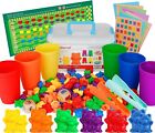 Rainbow Counting Bears with Matching Sorting Cups Number Color Recognition