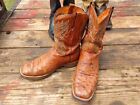 Lucheese 2000 Western Cowboy Boots Cognac Ostrich Size 11 EE (2E) Square Toe