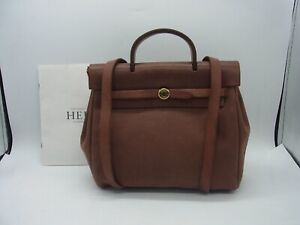Auth ZT7 Hermes Her Bag Ad PM Backpack ▢E Engraved Toile Officier from Japan