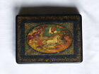 Antique 1930s Russian Mstera hand-painted lacquer box signed by Fiodor Shilov