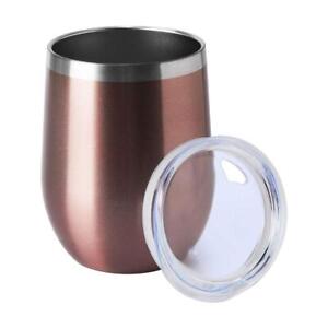 New Listing12oz Wine Tumbler with Lid Stemless Wine Glasses Double Wall Vacuum Travel Mu...