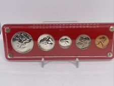 1961 US Mint Proof Set n Red Plastic Holder 5 Coins