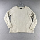Lord & Taylor Sweater Medium Cashmere Pullover Ribbed Crew Neck Cable Knit *