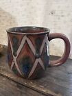 Handcrafted Coffee Mug Cup Artisanal Pottery Diamond Glazed Studio Earthenware