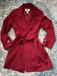 FOG BY LONDON FOG - Women's Red Belted Trench Coat - Size SM