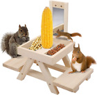 Squirrel Feeder Picnic with Mirror, Corn Cob Holder and  Tray for, Nuts, Peanut