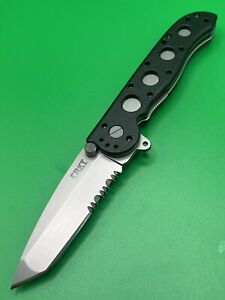 CRKT M16-12Z Black Handle Combo Edge Folding Pocketknife W/Carry Clip USED