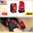 Red Break Foot Pads Non-Slip Automatic Gas Brake Foot Pedal Pad Cover Car Parts