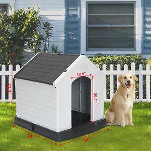 32'' Pet Dog House Durable Pet Shelter Waterproof Animal House All-Weather Gray