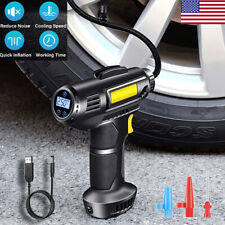 Cordless Tire Inflator Air Compressor Pump 12V Rechargeable for Car Motorcycle