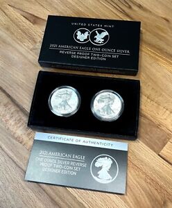 American Eagle 2021 Silver Reverse Proof Two-Coin Set - 21XJ