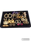 Vintage To Now Goldtone Earring Lot 15 Pair Lot #80